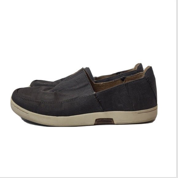 Olukai Kama'aina‎ Slip On Casual Shoes Size 11.5 Gray Canvas - Picture 1 of 8